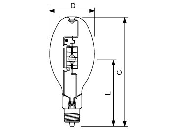  330 W Exclusionary Mogul Screw ED-37 Coated glass CCT of 4000K