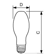  70 W Single Contact Mogul Screw ED-23 1/2 Clear