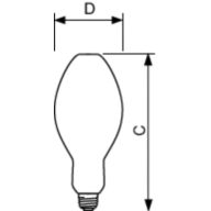  400 W Single Contact Mogul Screw ED-37 Clear CCT of 4000K
