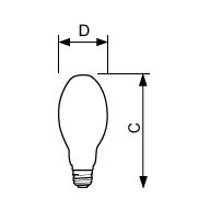  175 W Single Contact Mogul Screw ED-28 Clear CCT of 4000K