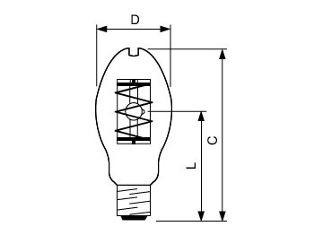 Dimension Drawing (with table) - MH 100W/640 E26 CL 1SL/24