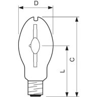 Dimension Drawing (with table) - MH 100W/640 E27 CL 1SL/24