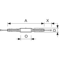 Dimension Drawing (with table) - MASTER MHN-LA 2000W/842 400V XWH