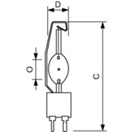 Dimension Drawing (with table) - MASTER MHN-SE 2000W/956 GX22 400V HO UNP