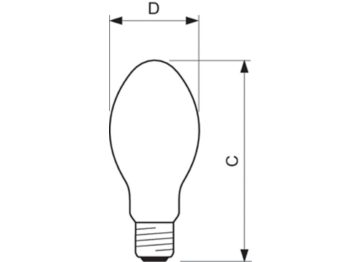 Dimension Drawing (with table) - ML 100W E27 225-235V SG 1SL/24