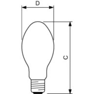 Dimension Drawing (with table) - MST SON APIA Plus Xtra 150W E40 1SL/12