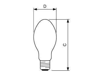 Dimension Drawing (with table) - MST SON APIA Plus Xtra 250W E40 1SL/12