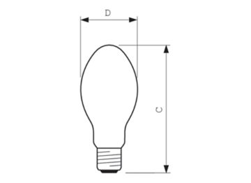 Dimension Drawing (with table) - MASTER SON PIA Plus 70W E27