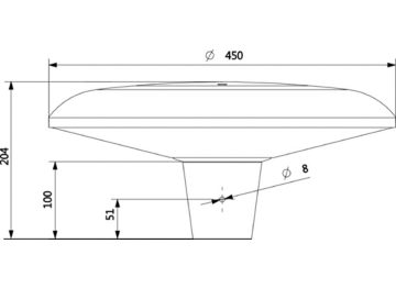 Dimension Drawing (without table) - BGP301 LED25 NW 12V 4M 7011