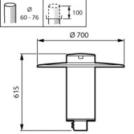 Dimension Drawing (without table) - BDP510 LED30/740 DN10 II D24 DDF2 GR-900
