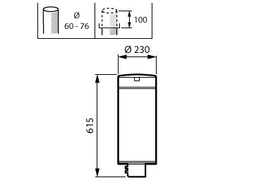 Dimension Drawing (without table) - BDP511 LED24/740 DS50 II CLO-DDF1 DGR 60