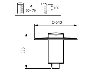 Dimension Drawing (without table) - BDP512 LED24/727 DM32 II DGR 60P