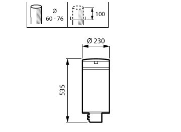 Dimension Drawing (without table) - BDP513 LED30/730 DM50 DGR 60P