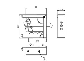 ZGP312 1&3LED Mounting Clip Dimensional Drawing